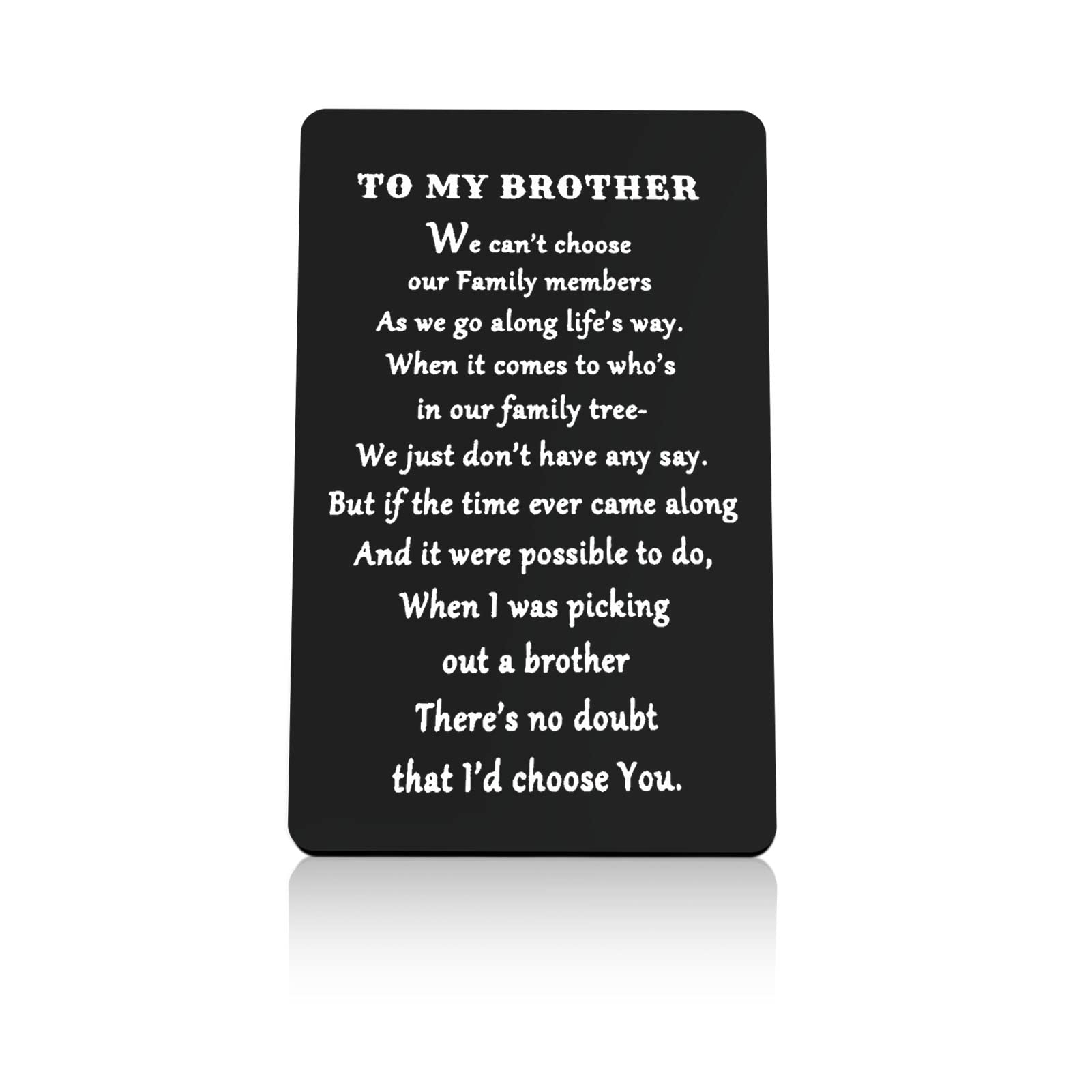 Brother Gifts Engraved Wallet Card Brothers Birthday Gift for Little Big Brothers Wedding Christmas Graduation Gift for Cousins Step Brother Appreciation Present