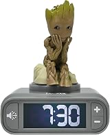 LEXIBOOK Marvel Groot Nightlight Alarm Clock Sounds Backlit LCD Grey