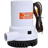 SEAFLO 01 Series 2000 GPH Bilge Pump &ndash; 12V, 1-1/8" Outlet, Marine Submersible Pump with Anti-Airlock Protection, CE &amp; Rohs Certified, 4-Year Warranty | Reliable for Boats and Marine Applications