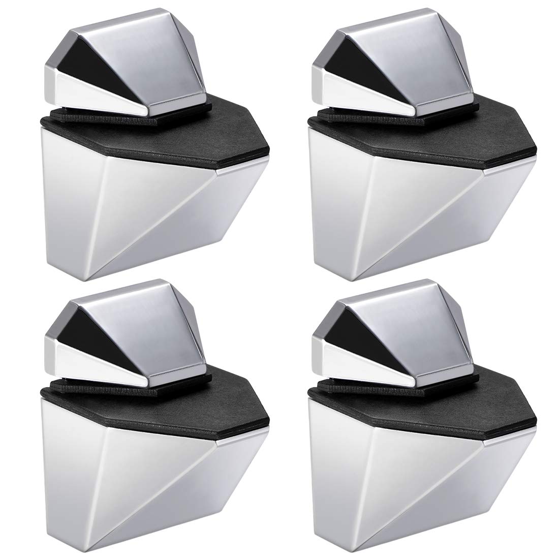 Sourcingmap Glass Shelf Bracket Wall Mount Adjustable Zinc Alloy Bright Chrome Clamp for 3-23mm Thickness 4pcs