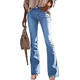 Sidefeel Women's High Waisted Bell Bottom Bootcut Jeans Flared Wide Leg Denim Pants