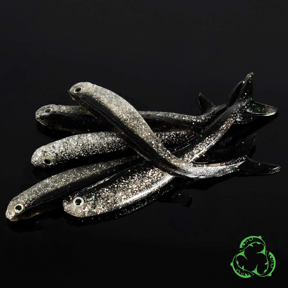 SALT N PEPPER TIDDLER Drop shot lure soft rubber shad fish for perch pike trout chub 80mm (3'') / 2.4g / 5 pieces per pack