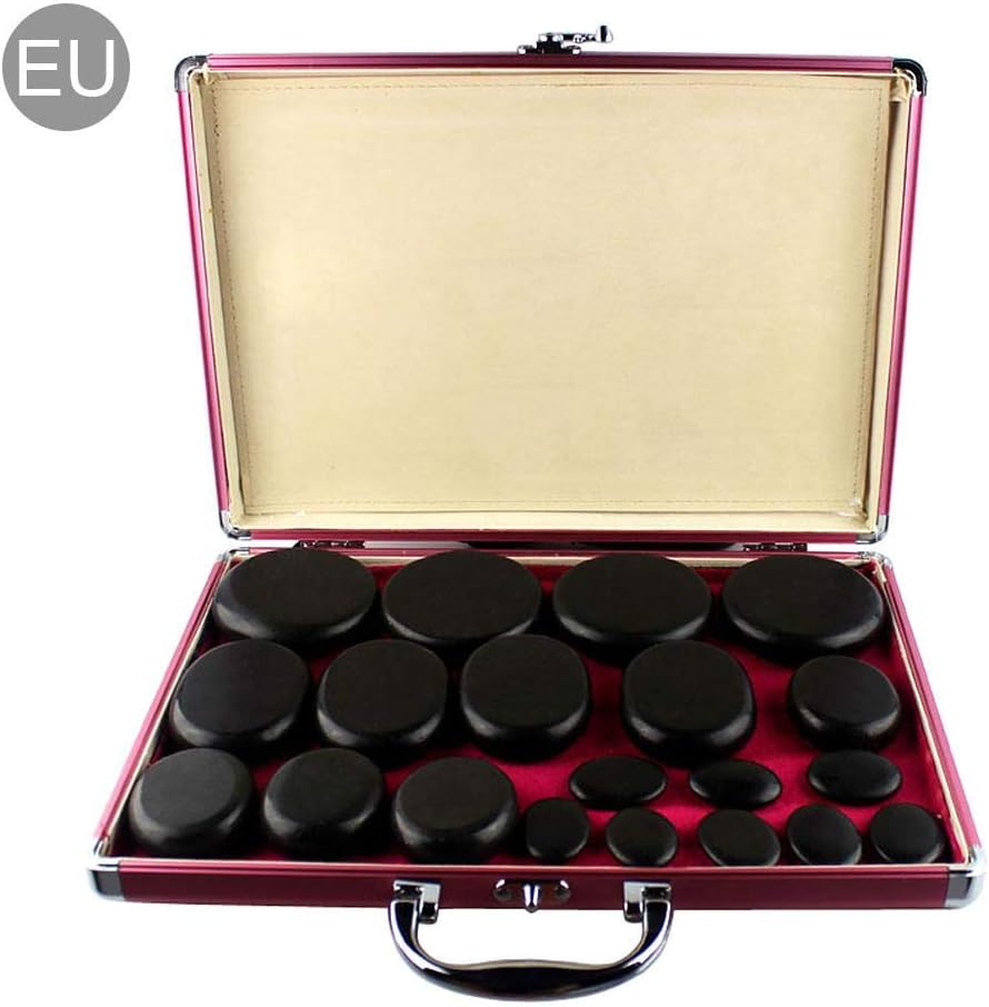 20 Pcs/Set Hot Stones Spa Oil Stone Massage Stone with Heating Box Thermostat Energy Stone