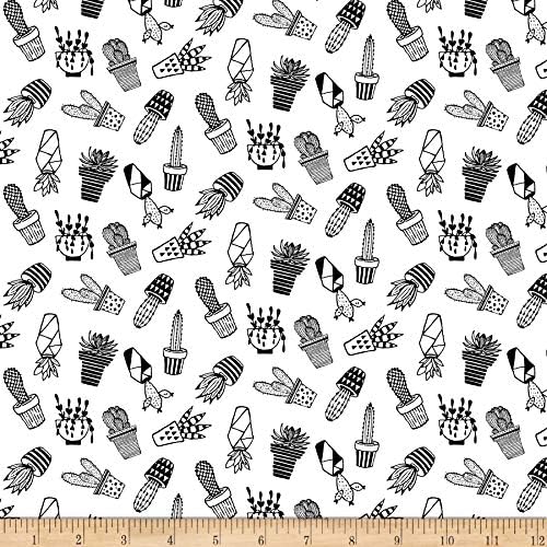 Blank Quilting Domino Effect Cactus Black/White Fabric Fabric by the Yard