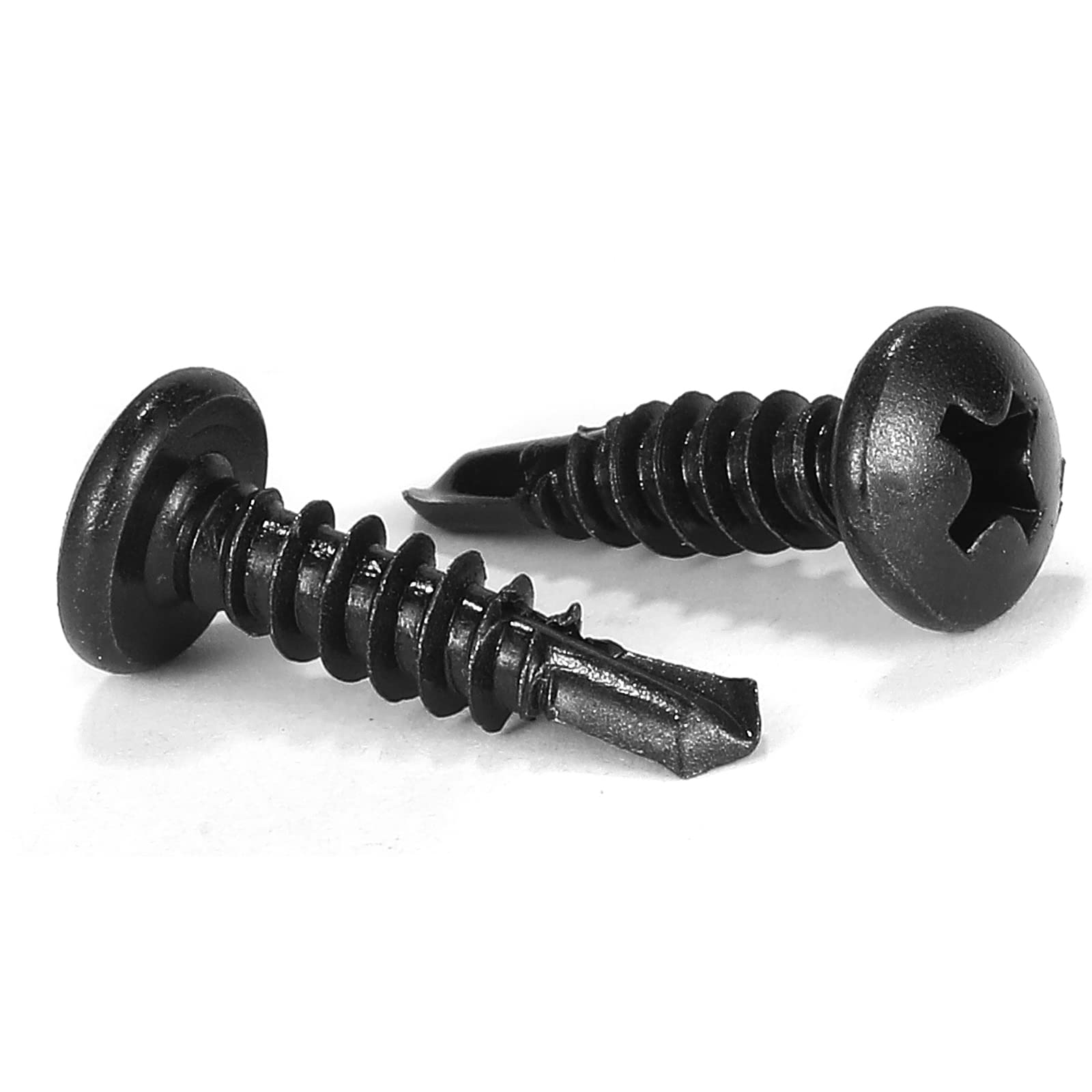 Photo 1 of #8 x 3/4" Sheet Metal Screws 100Pcs 410 Stainless Steel Pan Head Tek Screws Fast Self Tapping Screws Black Oxide by SG TZH