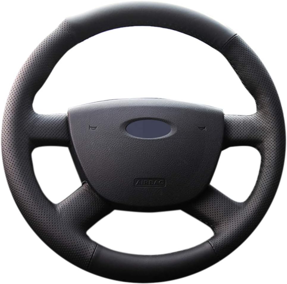WENIHDJKA Black Artificial Leather Car Steering Wheel Cover for Ford Focus 2 2005-2011