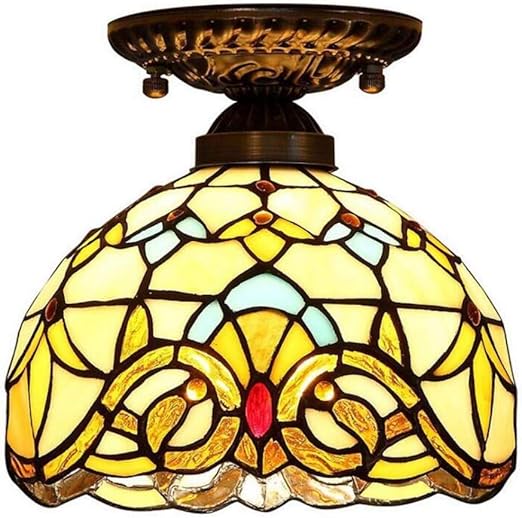 Ceiling Lamp Baroque Painted Glass Ceiling Light European