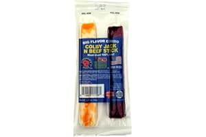 WISCONSIN'S BEST and WISCONSIN CHEESE COMPANY - Colby Jack N Beef Stick Combo Packs, 1.75oz. (Pack of 18) Individually Wrapped.