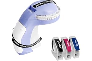 YOULABLE Purple Embossing Label Maker with 3 Label Tapes, 3D Embosser Handheld Label Machine,Vintage Embossed Label Printer Portable 3D Labeler for Home Office School DIY Crafting (Purple)