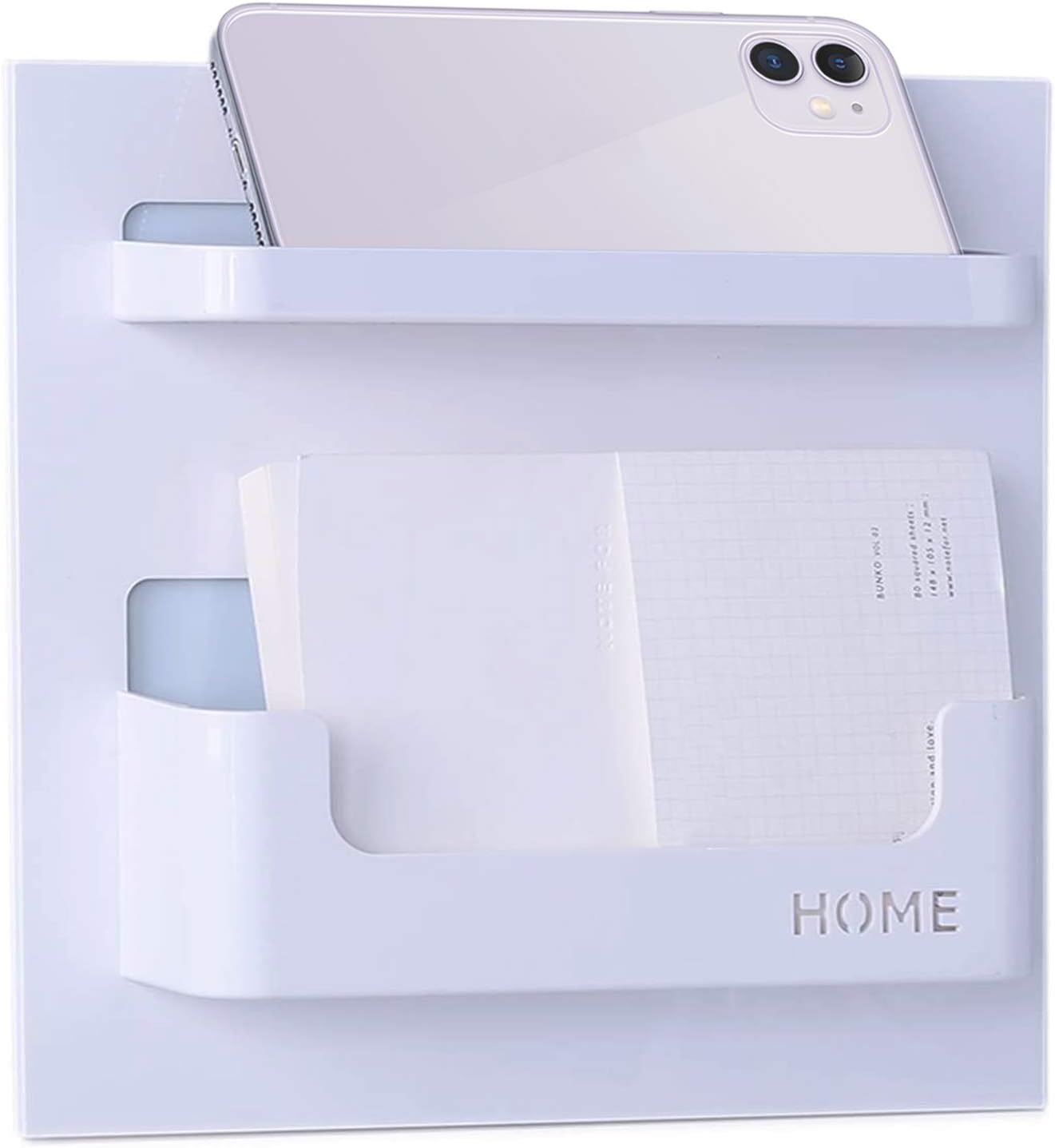 LALASTAR Bedside Shelf, Adhesive Bedroom Shelf Organizer Wall Mounted Holder for Phone, Remote Control, Earphone, Glasses | Ideal for Home, Office, Dorm (HorizontalType)