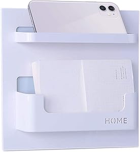 LALASTAR Bedside Shelf, Adhesive Bedroom Shelf Organizer Wall Mounted Holder for Phone, Remote Control, Earphone, Glasses | Ideal for Home, Office, Dorm (HorizontalType)