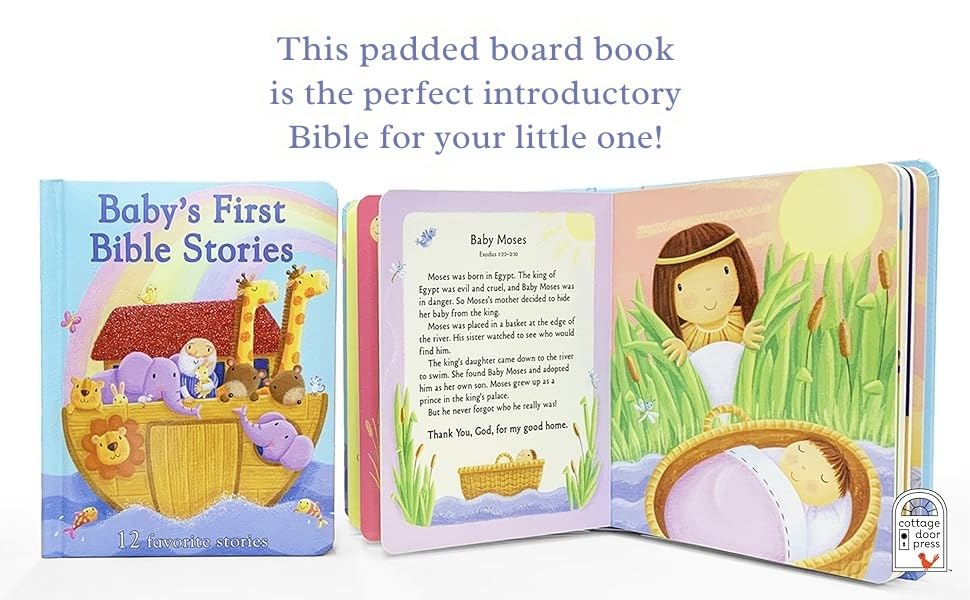 Baby's First Bible Stories Padded Board Book - Gift for Easter, Christmas, Communions, Newborns, Birthdays, Beginner Bible