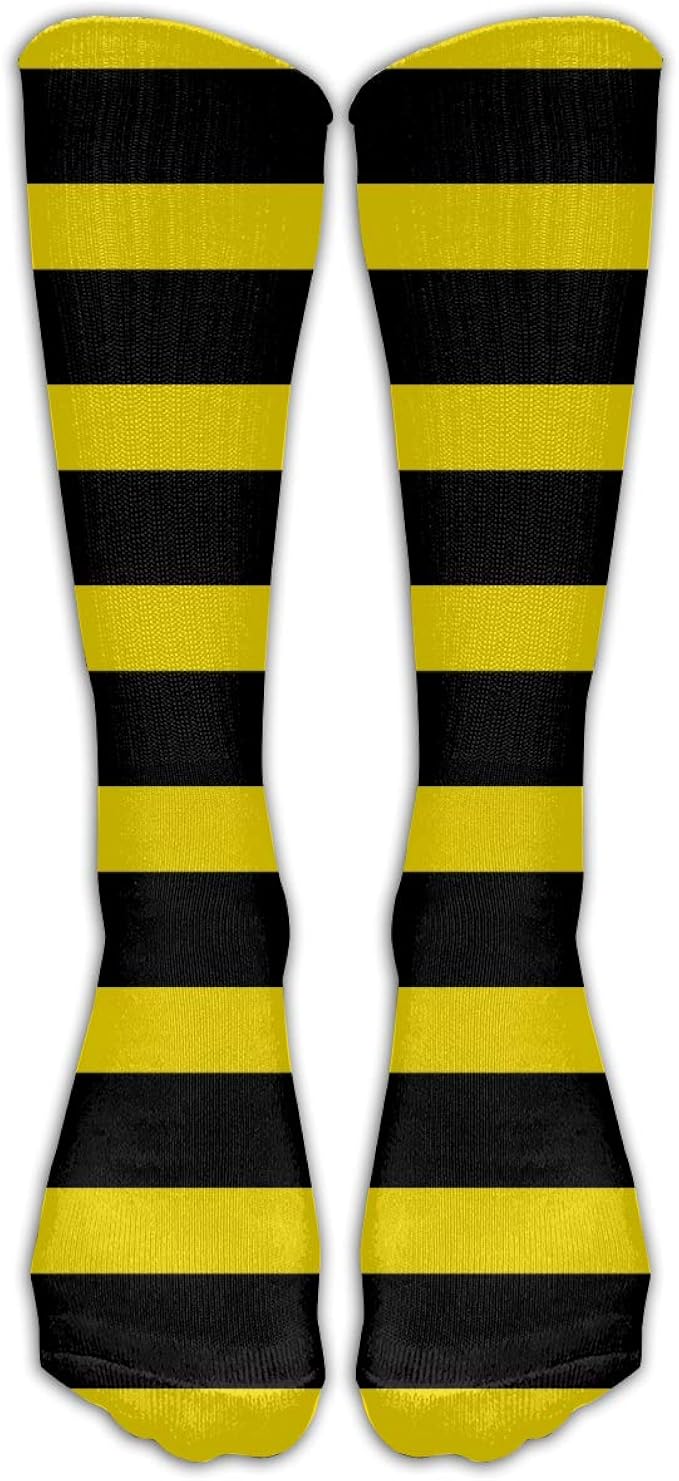 Black And Yellow Socks Long Tube Cartoon Cute Stockings Novelty Fun Knee High Socks