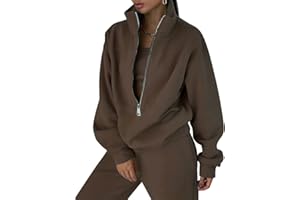 Eisctnd Womens Fashion Womens Joggers Sweat Sets Women Half Zipper 2 Piece Outfits Joggers Pants Sweatshirt Set Travel