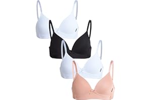 dELiA*s Girls Training Bras - 4 Pack A Cup Molded Bralette - Soft Wireless Training Bras for Girls (32A-36A)