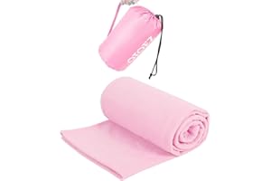 otoez Travel Blanket Warm and Lightweight 67 x 47 in Large Airplane Blanket in Portable Compact Bag with Luggage Strap 3-1 Soft Breathable Blanket Sheet Pillow for Flight Train Car Camping Trip, Pink