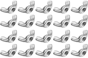 uxcell M8 Wing Nuts, Carbon Steel Zinc Plated Fasteners Parts Hurrican Screws Hand Twist Tighten Ear Butterfly Nut, 20pcs