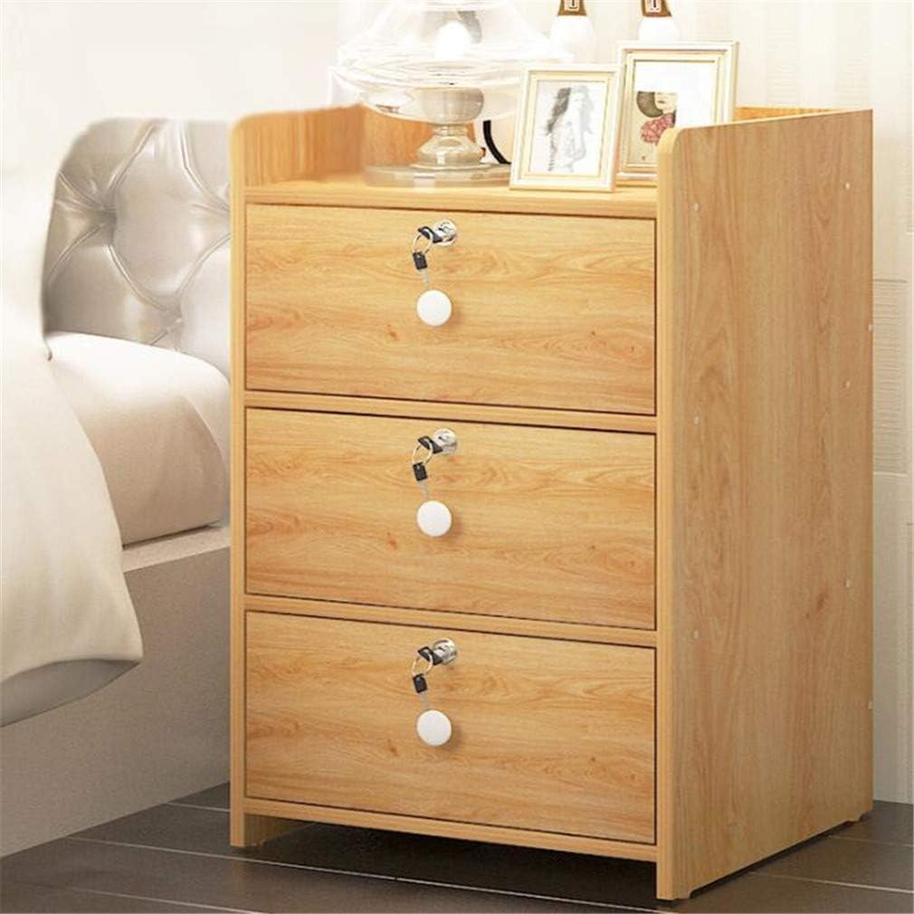 LFANG Mesita de Noche para el Dormitorio, Mesa de Madera Maciza con