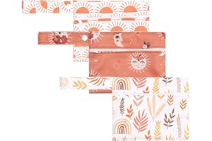 KKTAPOS Wet Dry Bags for Baby Cloth Diapers - Waterproof Reusable Washable Travel Bags, Gym Bag, Pool, Daycare Soiled Baby Items Yoga Gym Bag for Swimsuits & Wet Clothes 3 pcs/set Mini Size (Mon)