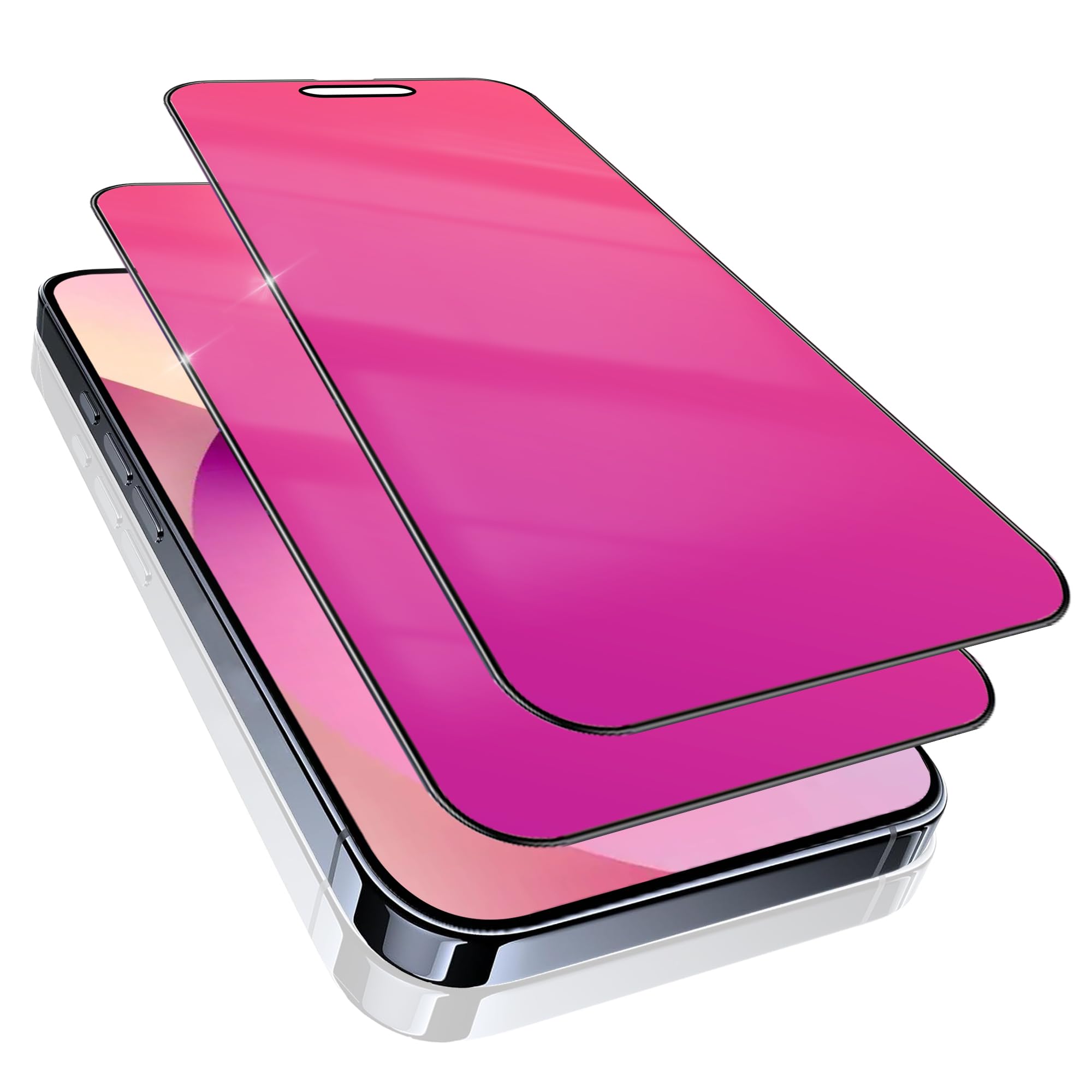 2 Pack for iPhone 15 and for iPhone 14 Pro Privacy Screen Protector Gradient colorful 25° Anti-Spy Tempered Glass for 14Pro Anti-Bluelight Easy Installation Frame Full Coverage shatterproof 6.1 inch