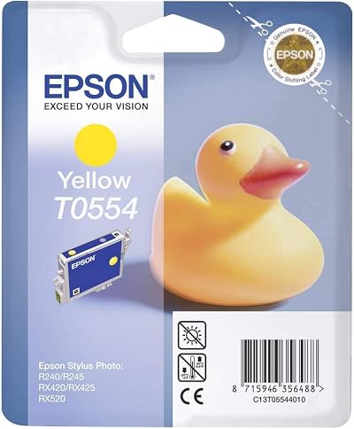 Epson T0554 Yellow Original Ink Cartridge - Quick Dry DURABrite Pigment Ink