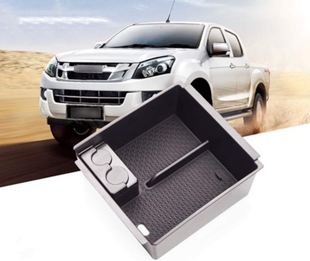 SAINA Car Armrest Storage Box for Isuzu MU-X 2015-2017 D-MAX Interior Armrest Storage Organizer Tray with Anti-Slip Mat Glove Pallet,Center Console Accessories