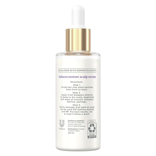 DOVE SCALP + HAIR THERAPY DENSITY BOOST SERUM FULLNESS RESTORE VISIBLY THICKER HAIR IN AS SOON AS 30 DAYS, HYDRATING & FAST-ABSORBING, INSTANTLY RELIEVES DRY SCALP 2 FL OZ