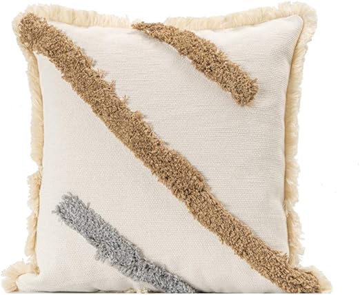 Amazon Com Blue Page Woven Tufted Decorative Throw Pillow Covers