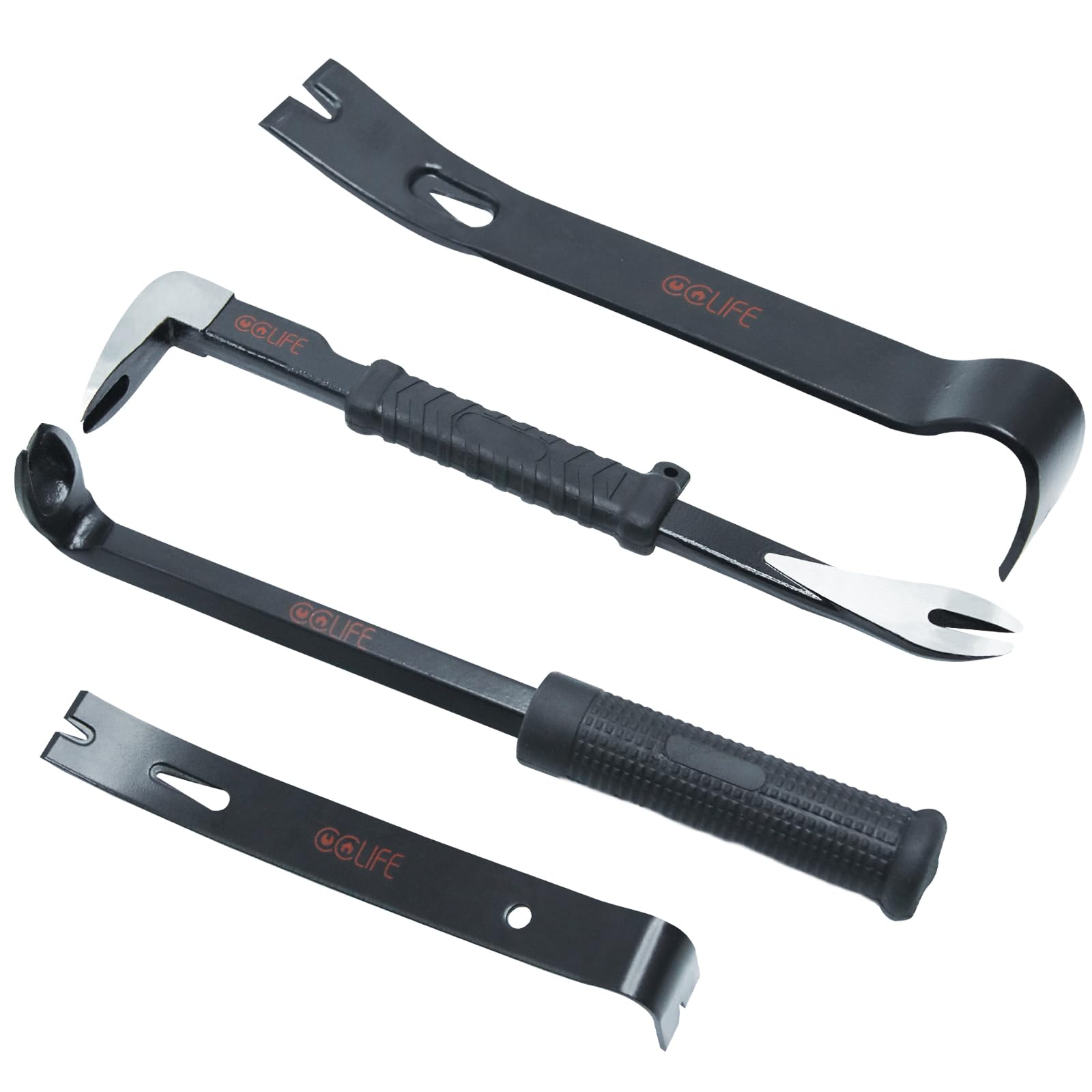 CCLIFE Pry Bar Set of 4 Pry Bar and Nail Puller Pry Bar Pry Bar Nail Slits Pry Bar
