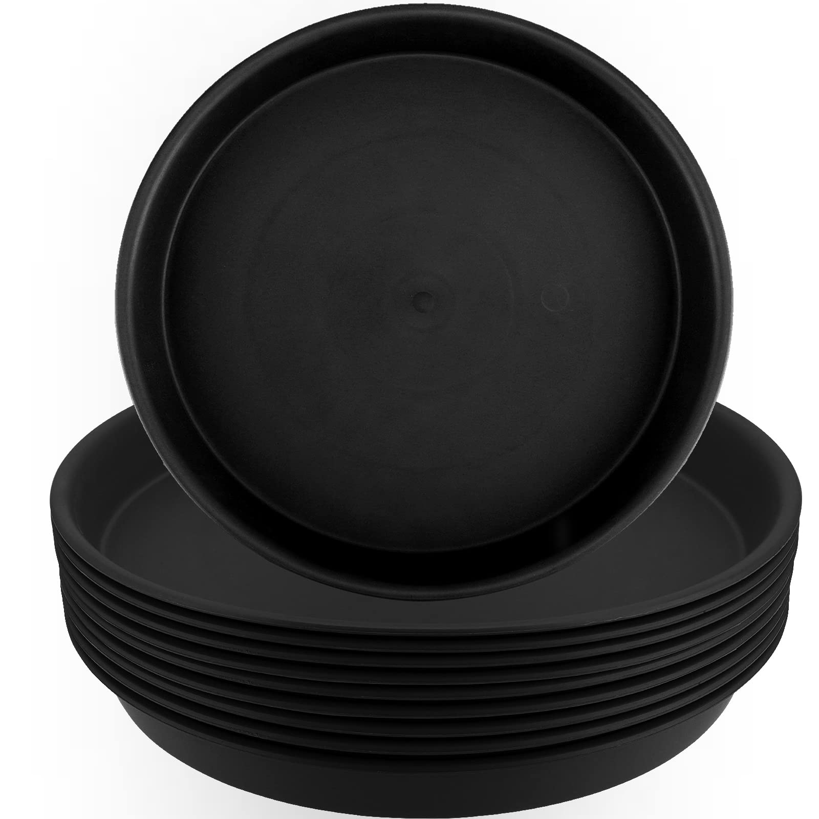 HAKZEON 10 Pack 30cm Plastic Plant Saucer,12 Inch Black Flower Plant Pot Drip Tray, Round Planter Saucer for Indoor and Outdoor