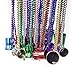Bulk Beads; Mardi Gras Beads Necklaces With Super Sized Charms; 36 Bulk Pack, Fun Party Beaded Necklaces