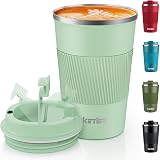 KETIEE Travel Mug 380ml Insulated Leakproof Stainless Steel Ice Green view 9