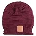 Mydeal Wireless Bluetooth Beanie Hat Headphones Headsets Music Audio Cap with Speakers Mic Hands Free for Women Men Outdoor Sports,Compatible with Iphone 7/7 plus,Samsung,Christmas Gifts - Burgundy