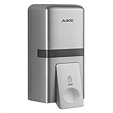 AIKE Wall Mount Liquid Soap Dispenser, 27oz Large Capacity with Extended Pump for Commercial Bathrooms,AK1008(Silver)