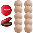 FJYQOP Silicone Nipple Covers - 5 Pairs, Women's Reusable Adhesive Invisible Pasties Nippleless Covers Round