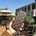 Keklle iPhone Luxury Designer Case, High Fashion Slim Durable Faux Leather Textured Brown Checkered Case for iPhone (iPhone 7+/8+)