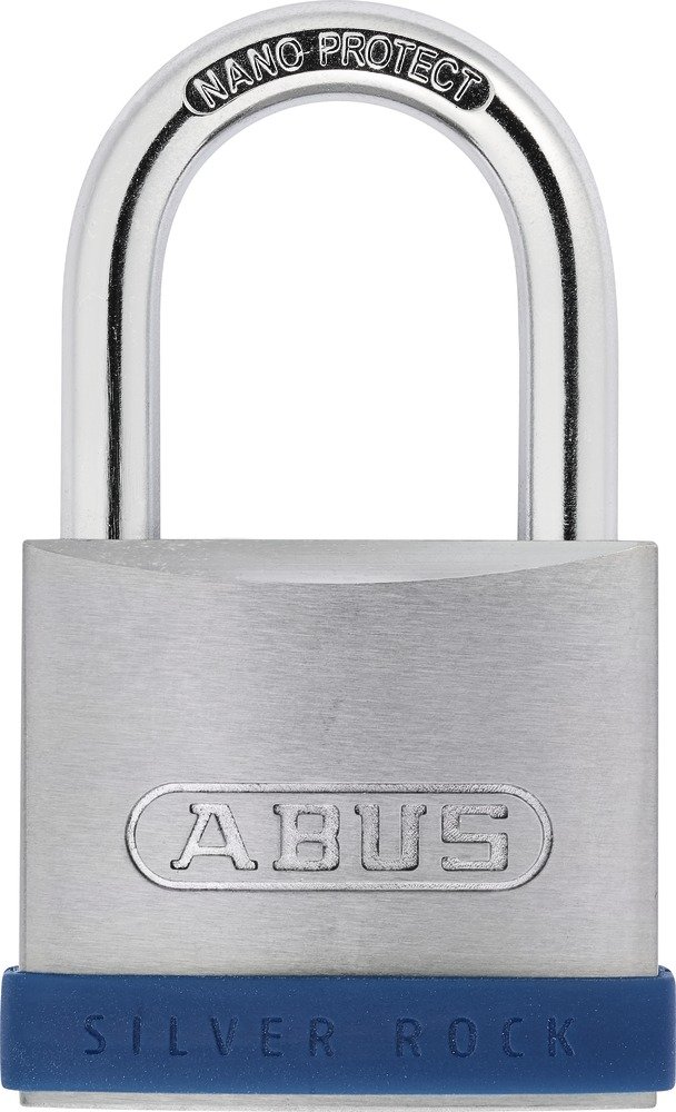 ABUS Silver Rock 5/55 Heavy Duty Zinc Padlock Body - for Indoor and Outdoor Use - Security Level 7 - Includes 2 Keys - Silver - 79265