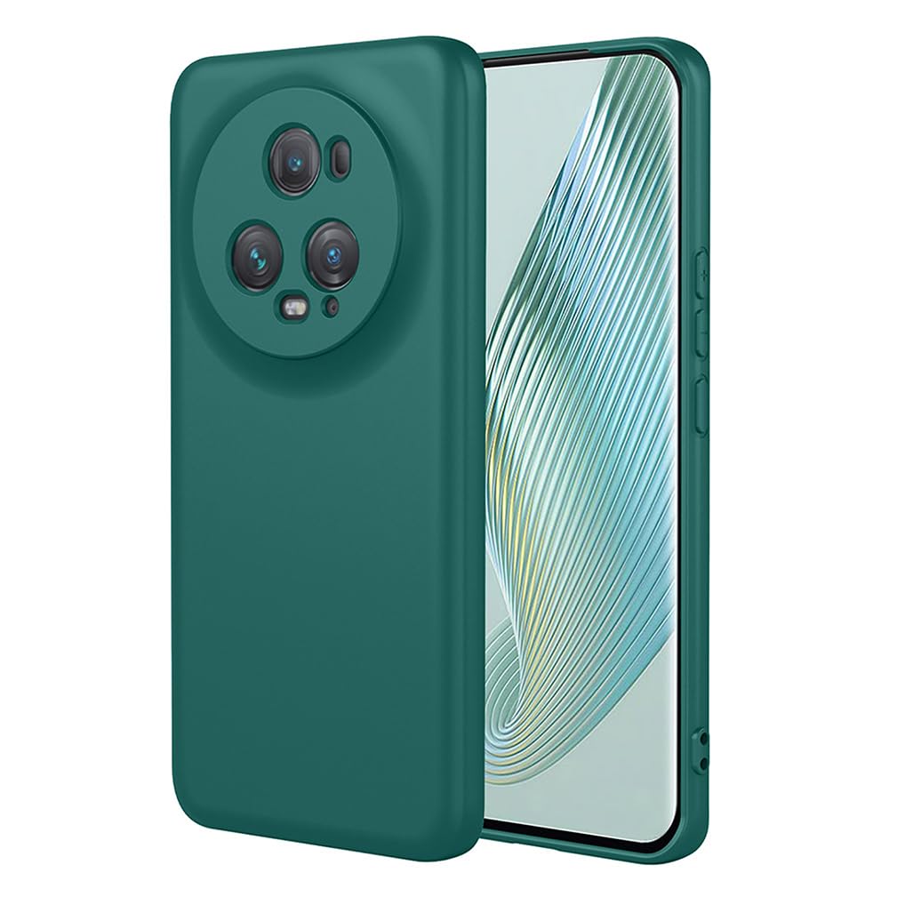 SEAHAI Case for HONOR Magic 5 Pro (Magic5 Pro), Ultra Thin Silky-Soft Touch Liquid Silicone Phone Cover with Shockproof Airbag Design, Premium TPU Bumper Fashion Case - Dark Green