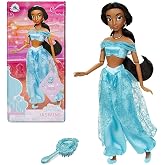 Disney Store Official Princess Classic Doll (Jasmine from Aladdin), 11 Inches, Includes Brush with Molded Details, Fully Posable Toy in Classic Outfit - Disney Princess Toys