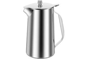 Stainless Steel Water Pitcher with Lid 1.8L Large Capacity Metal Water Pitcher Water Kettle with Lid and Handle Cold Beverage