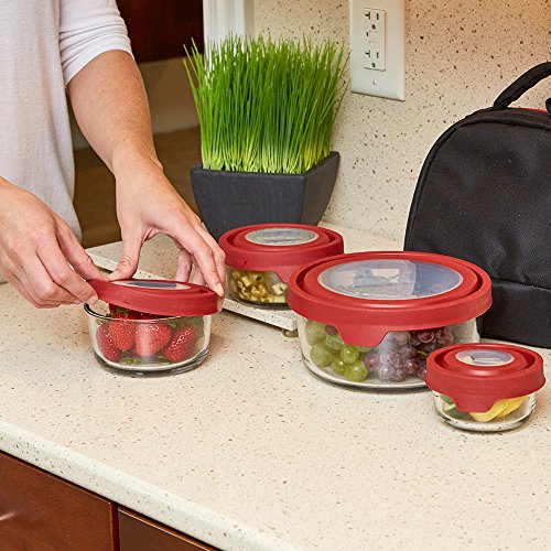 Anchor Hocking TrueSeal Set with Red Lids, 10 Piece, Cherry Pricepulse