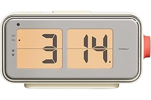 mooas Retro Auto Flip Alarm Desk Clock (Cream)