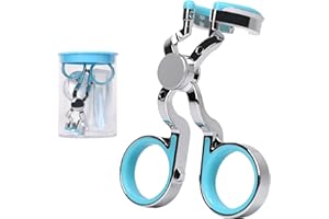 EAGOSION Contact Lens Wearing Aids, Contact Lens Eyelid Stretcher, Color Contact Eyeglass Clips Support The Eyelids, Portable Carrier Box with Tweezers Remover Tool for New Users Girls with Long Nails (Blue)