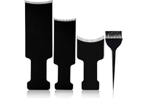 Jaasuee 4-Piece Balayage Highlighting Kit - Black Nylon Combs & Brush for Salon & Home Use