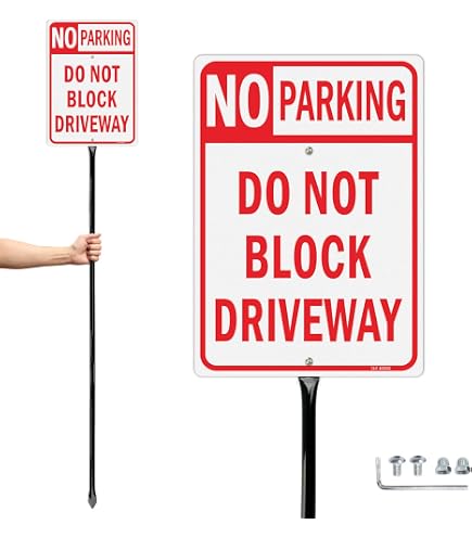 Amazon.com: Yuzkouge No Parking Do Not Block Driveway Sign With