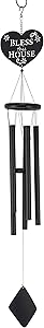 Red Carpet Studios 10464 Matte Black Shadow Wind Chime, Bless This House