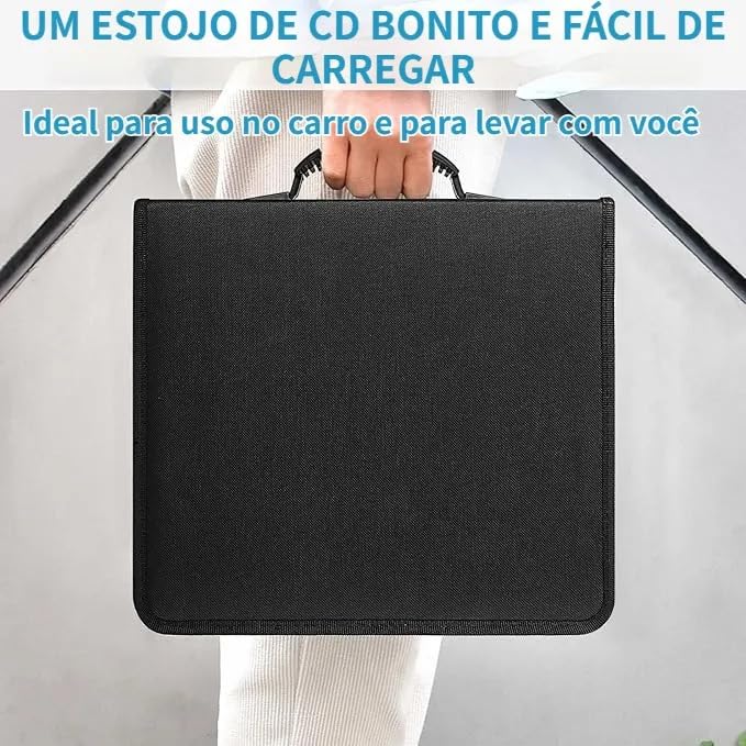 Organizador Porta Cd Para 520/400 Discos Cd/dvd/blu Ray Pasta (400)