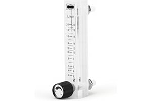7 Flowmeter 2 to 20LPM Gas Regulator Gas Flowmeter with Control Valve,8mm Hose Barb Meter for Oxygen,Air,Gas 5% Accuracy,0 to