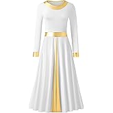 QZSH Praise Dance Dress for Women Liturgical Long Dress Worship Dancewear Fit Full Length Church Costume