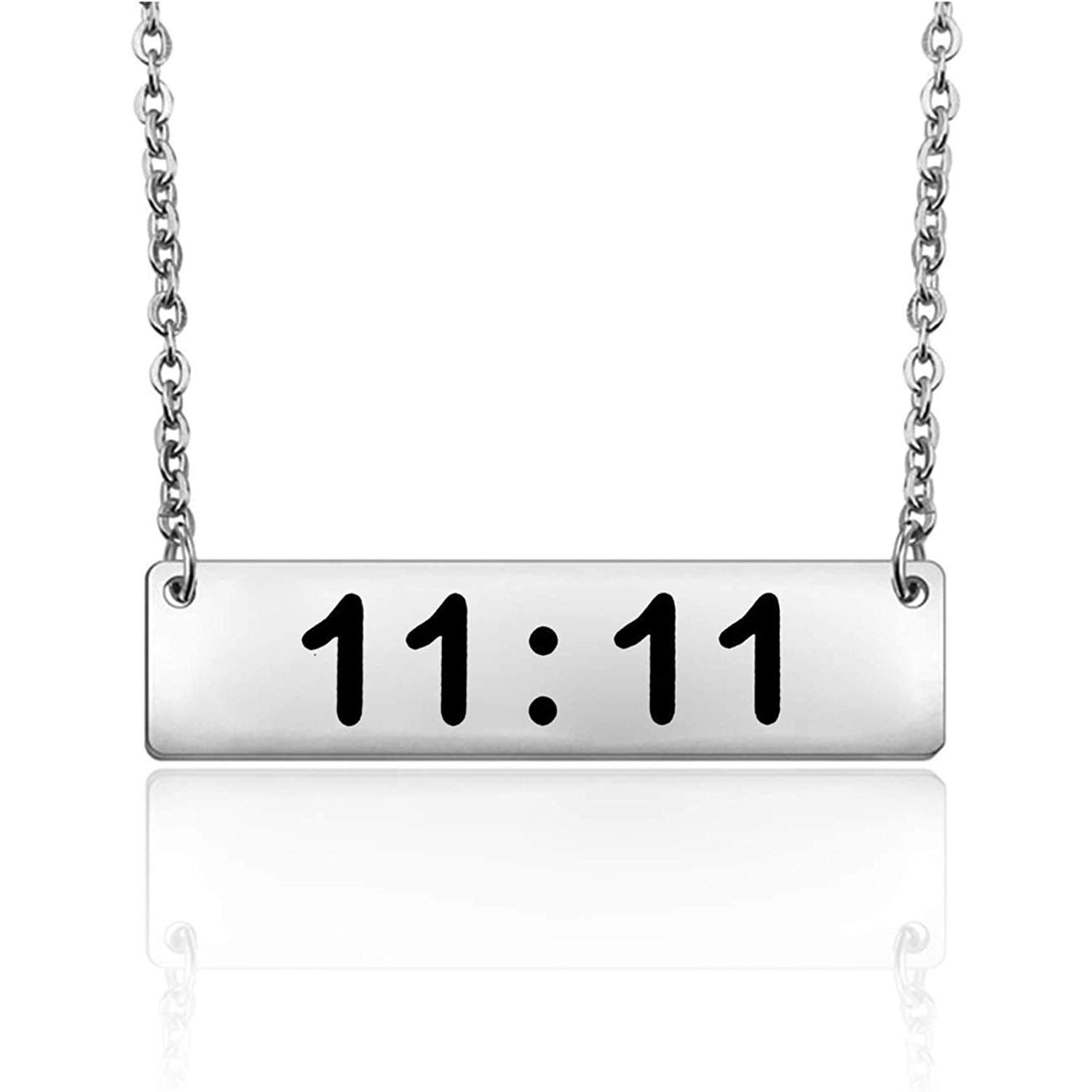 Make A Wish 11:11 Necklace Spiritual Jewelry Wishing Necklace Make a Wish Quote Gift for Women (necklace)